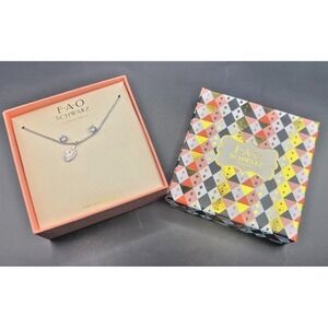 FAO Schwarz Childrens Unicorn Necklace & Earrings Set Fine Silver Plate Gift Box